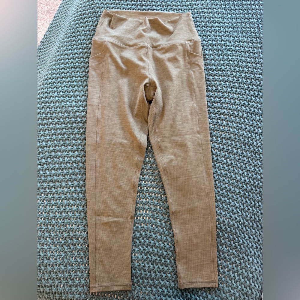 PrAna Neutral Tan Stretch Leggings w pockets